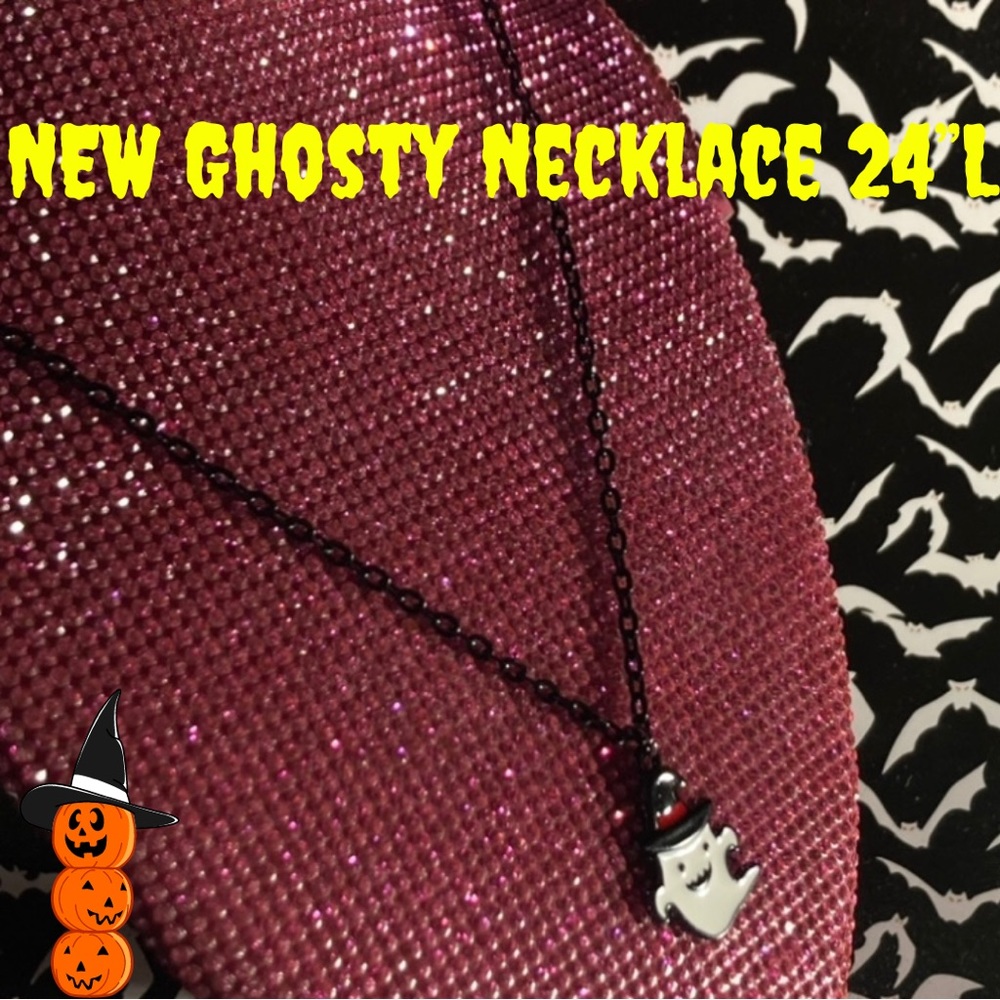 Creepy Ghost Halloween Witch Costume Necklace Jewelry for Women Spooky emo goth